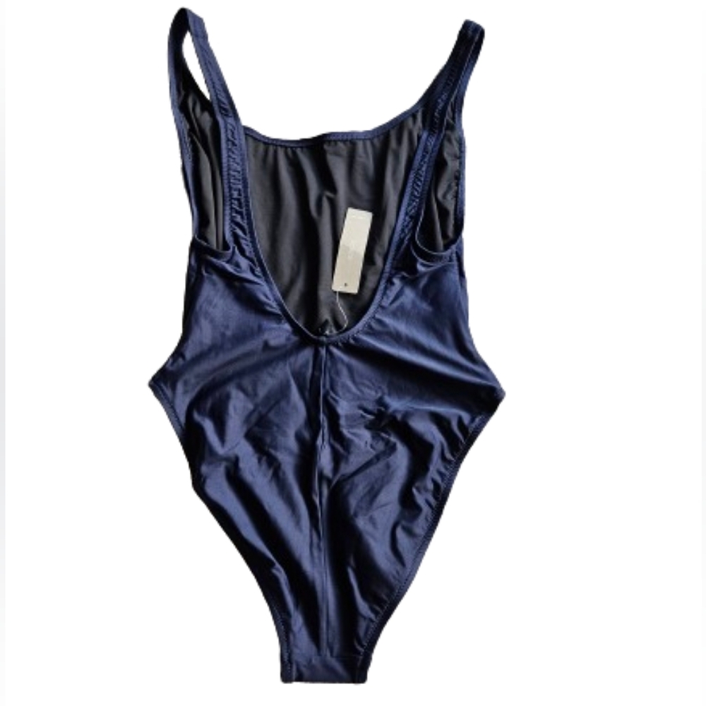 J.Crew plunging scoopneck swimsuit, 8, blue - Picture 3 of 5